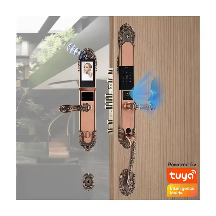 Serrure Intelligente de Luxe pour Villa, Étanche IP68, Déverrouillage 3D par Reconnaissance Faciale,