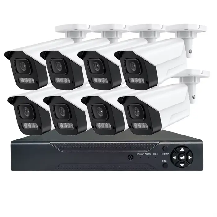 Système de caméra de sécurité PoE 4MP 5MP 4K 8MP 8 canaux, kit NVR PoE extérieur pour la maison, cam
