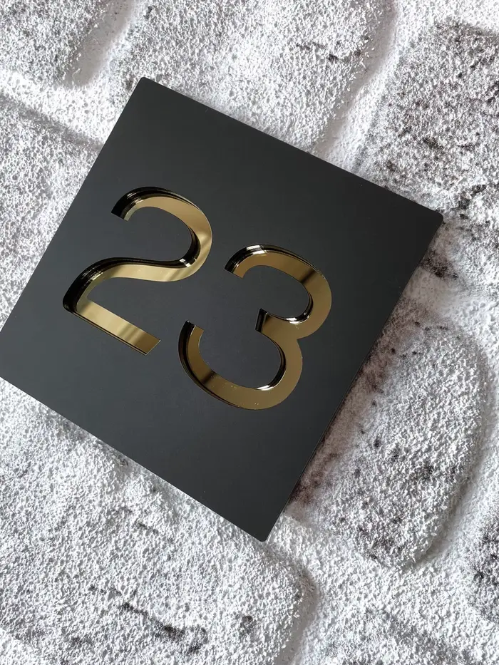 Plaque de numéro de maison extérieure personnalisée moderne et contemporaine en 3D