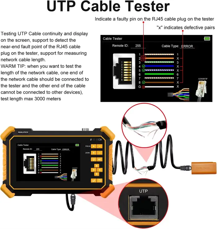 Testeur de caméra de vidéosurveillance 8MP