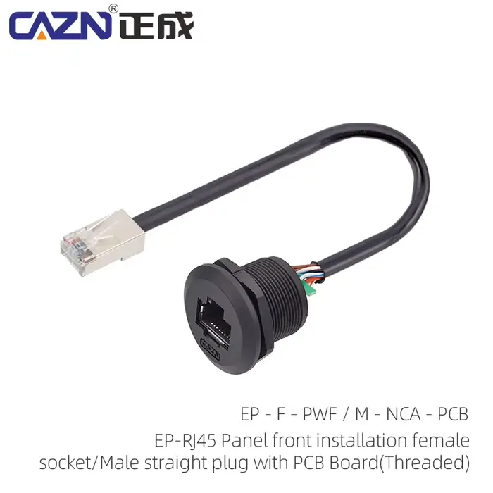 Prise montée à l'avant EP RJ45, type panneau, femelle à mâle, fil de 0.3m, 0.5m, 1m