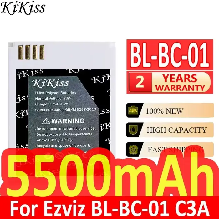 Batterie de caméra de surveillance 5500mAh à bonnes performances à basse température pour Ezviz BL-B