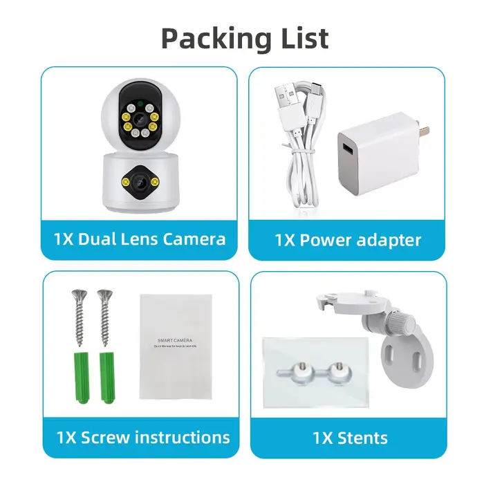 Caméra dôme IP PTZ sans fil Yoosee APP 4MP UHD à double objectif couleur 360° avec interphone pour l