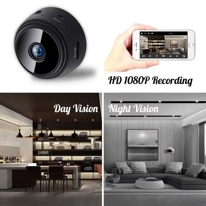 Mini Caméra WiFi A9 Caméra de Sécurité Haute Définition pour Maison Intelligente Surveillance Bébés Animaux Domestiques Occasions Spéciales