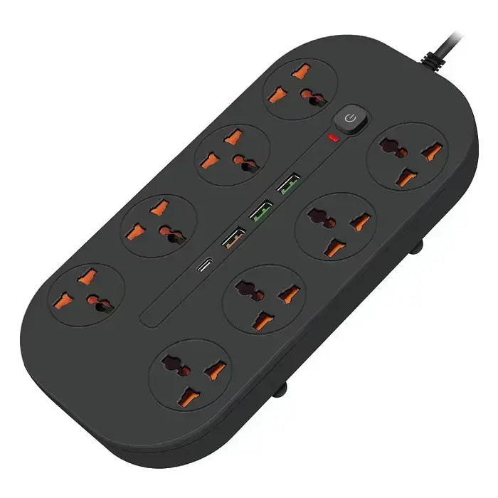 Multiprise de protection contre les surtensions, prises électriques avec 3 ports USB 1 type-c, rallo