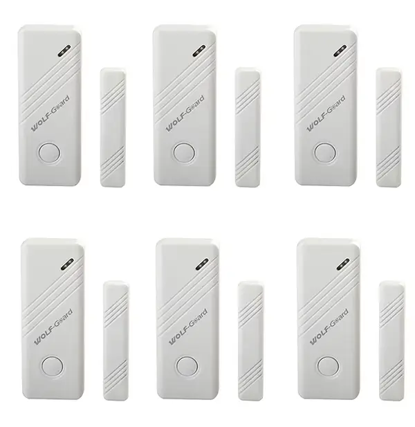 6 x Wolf-Guard capteur magnétique de porte/fenêtre de Contact sans fil détecteur ouvert/fermé access