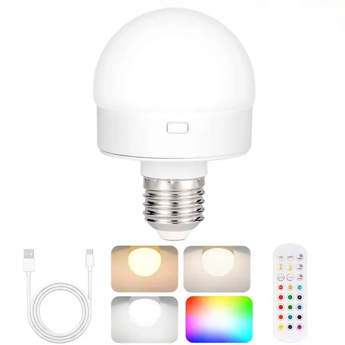 Ampoules LED rechargeables, télécommande, à piles, avec minuterie, variable, 3 températures de coule