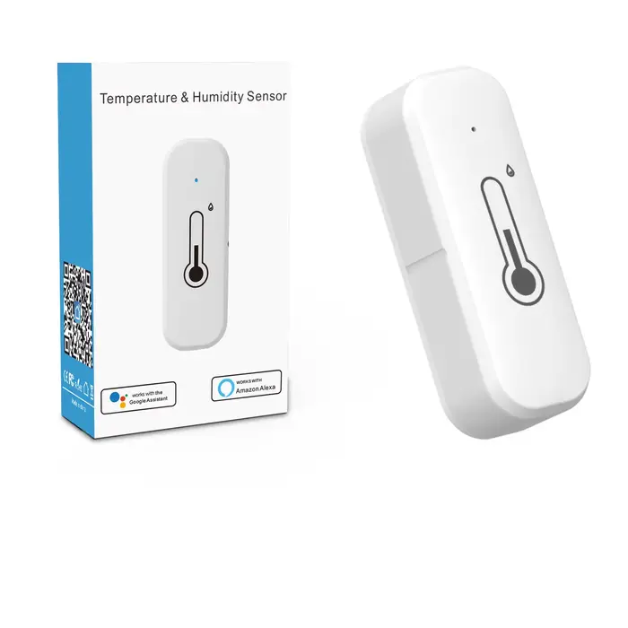 Capteur de température et d'humidité intelligent Tuya, WiFi et Bluetooth, compatible Alexa et Google