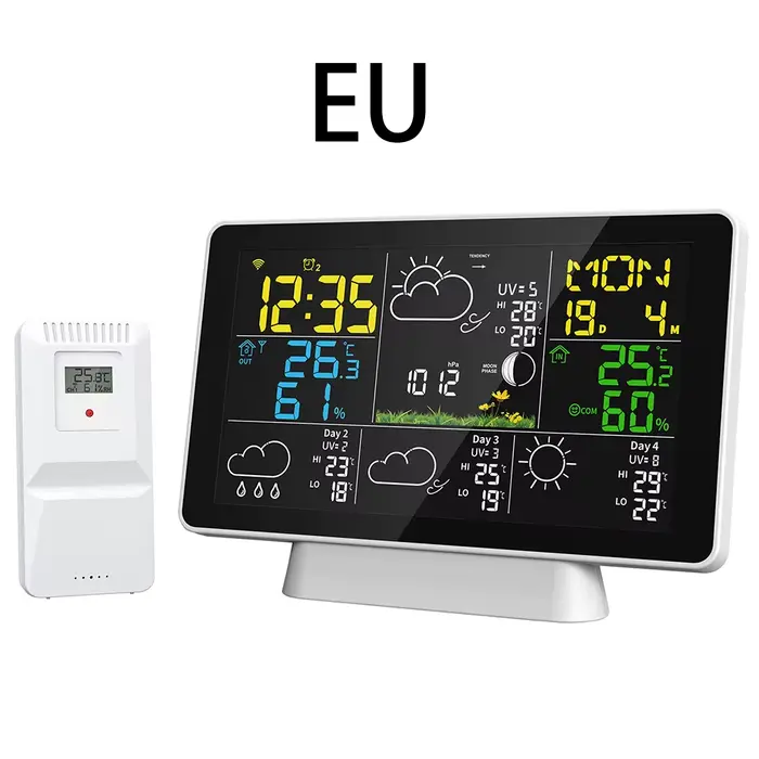 Tuya 4-Day Météo Prévisions Météo Station WiFi Intelligent Météo Horloge LCD Couleur Écran Sans Fil 