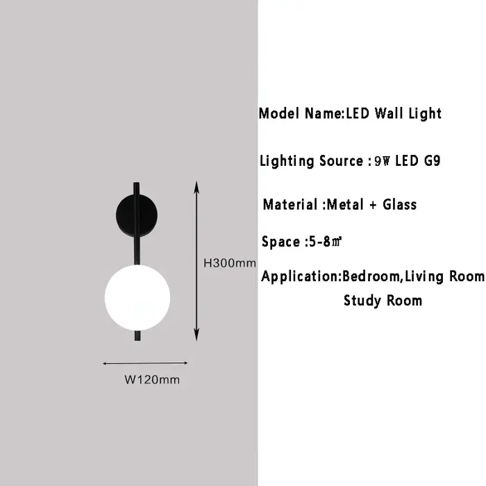 NikLED Applique Murale pour Salon Chambre avec 9W G9 Ampoule LED Mur Luminaires pour La Maison Allée