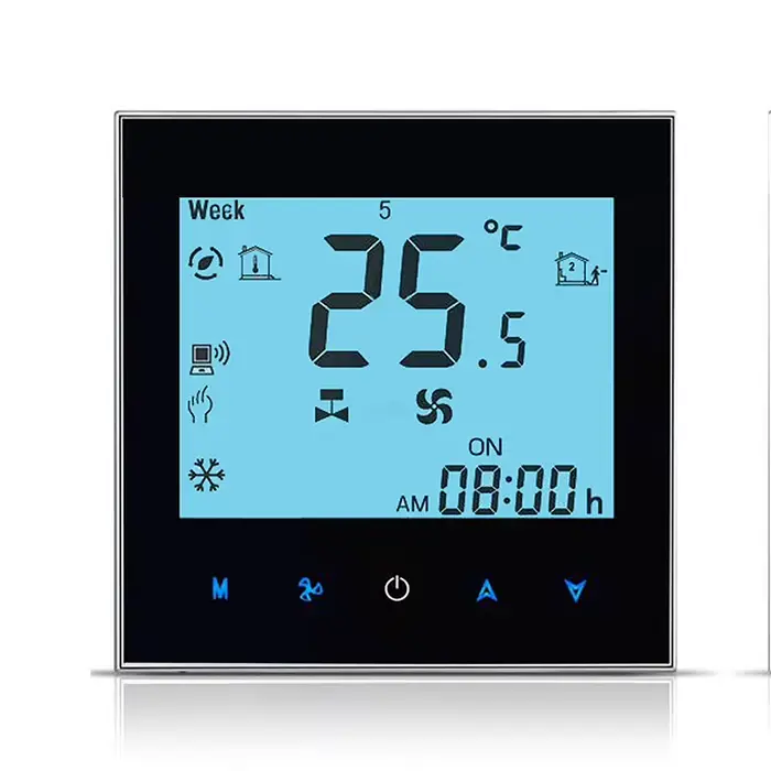 Thermostat intelligent 0-10V, contrôle de ventilateur/vanne proportionnel 24V/220V,WiFi/RS485, fonct
