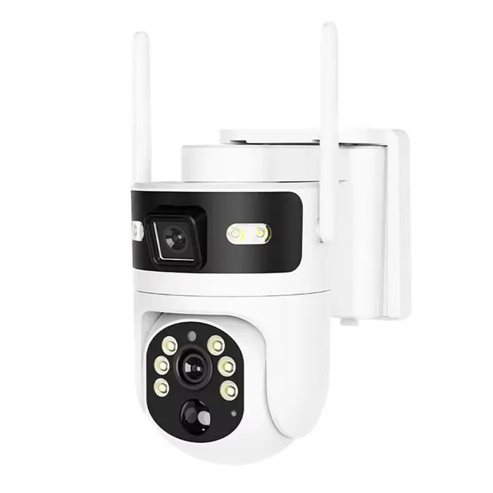 ABUO-4MP caméra extérieure à énergie solaire 4G double objectif double écran PTZ caméra de sécurité 