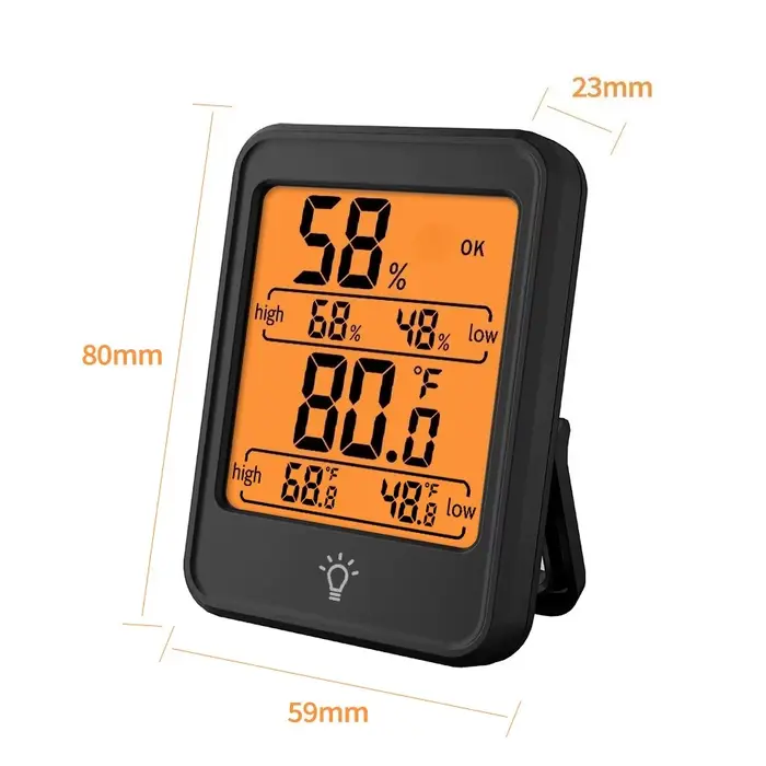 Thermomètre hygromètre numérique portable pour intérieur avec support magnétique pour maison, bureau
