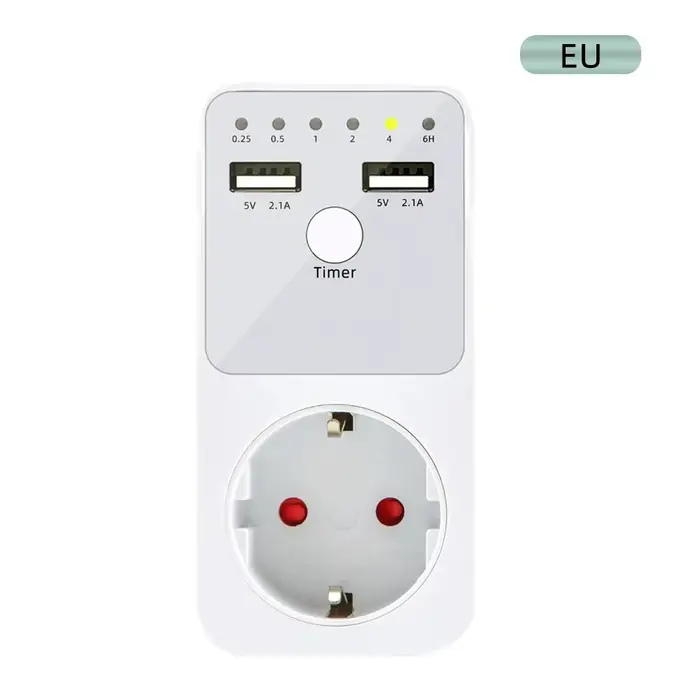 Minuterie électronique 6 heures, prise EU UK US FR, minuterie de cuisine, prise de synchronisation 2