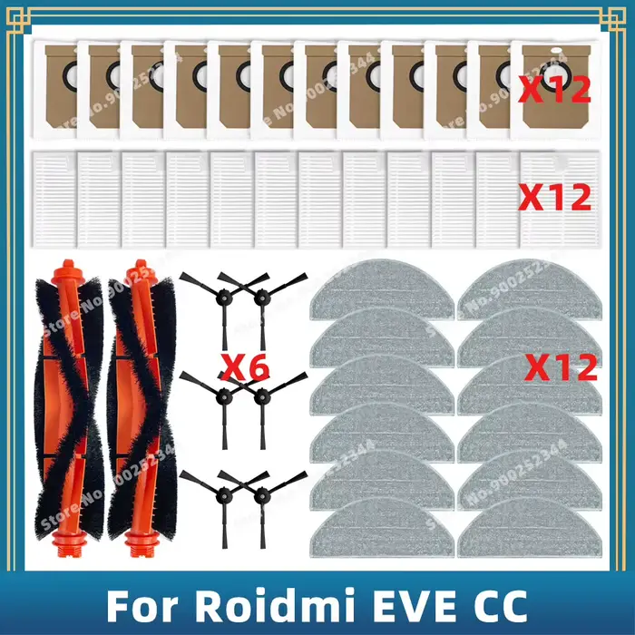 Pièces de rechange compatibles pour Roidmi EVE CC SDJ12RM accessoires, filtre, brosse latérale princ