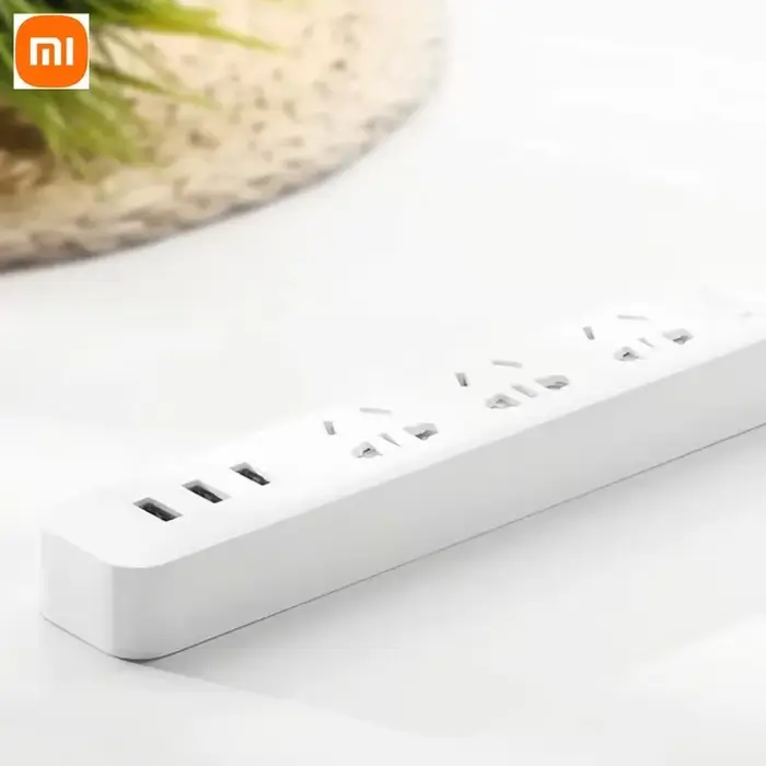 Multiprise électronique intelligente Xiaomi pour maison connectée, charge rapide, 3 ports USB, 3 pri