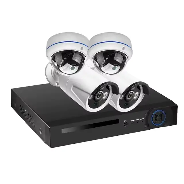 Kit de caméra CCTV POE 4MP 5MP 8MP, 2K 4K, 4 8 16 canaux, caméra IP intelligente AI HD POE, kit NVR,