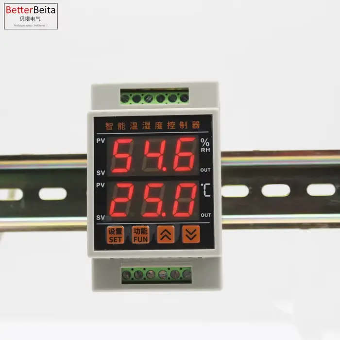 Thermostat et hygromètre numériques DIN avec capteur, régulateur de température et d'humidité,-40 ~ 