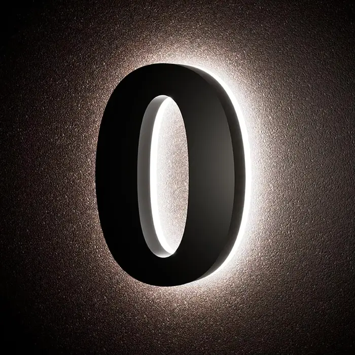 Numéro de maison intelligent à LED, numéro de maison moderne rétroéclairé, numéros lumineux extérieu