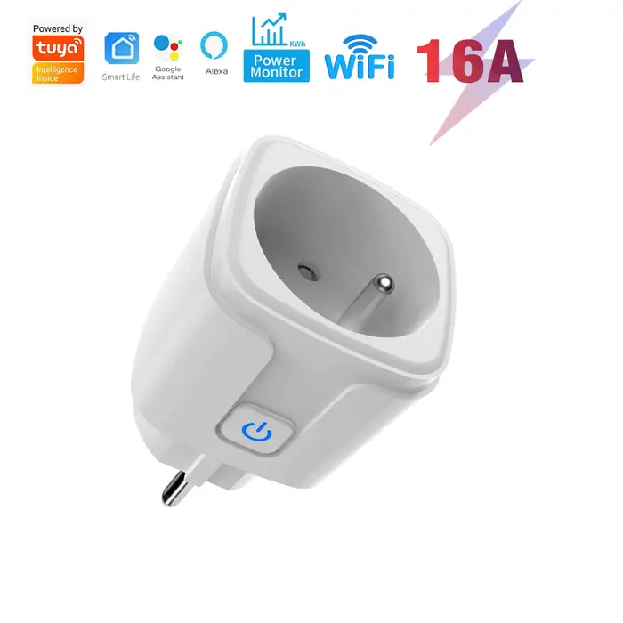 Prise intelligente WiFi Tuya 16A avec surveillance de la consommation d'énergie, minuterie et compte