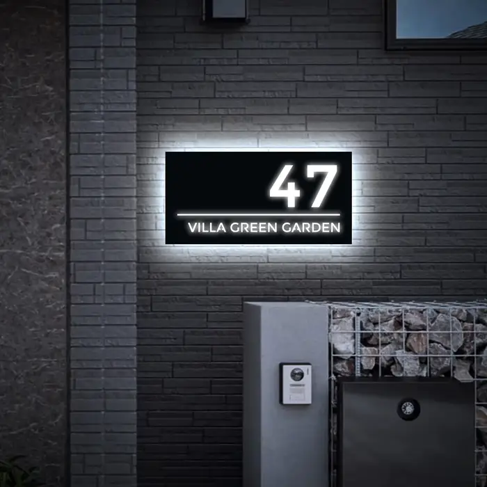 Plaque de maison personnalisée 3D LED