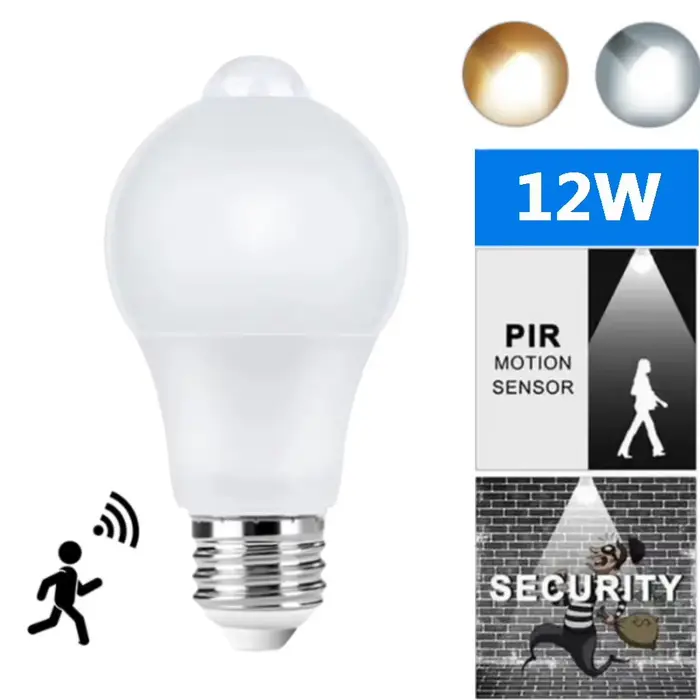 Ampoule intelligente 220V activée par le mouvement 12W