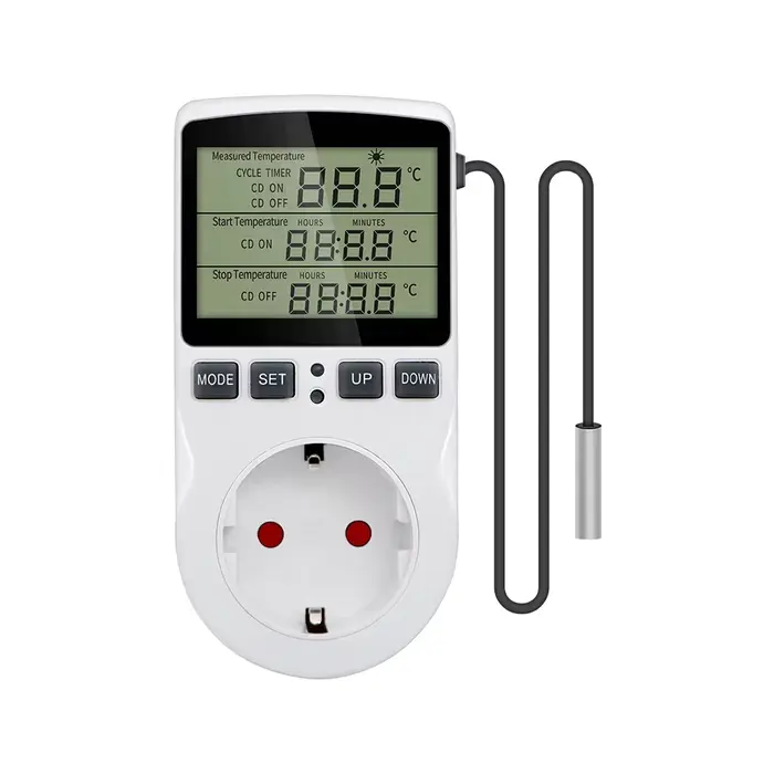 Prise de régulateur de température, Thermostat numérique, minuterie 120/220V, interrupteur de chauff