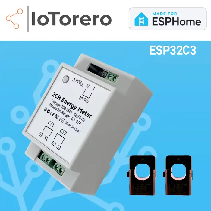 Compteur d'énergie IoTorero avec assistant à domicile prêt à l'emploi pour contrôle de la consommation d'énergie et développement personnel en ESPHome