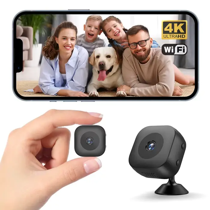 Caméra de Surveillance domestique intelligente sans fil 4K, HD, avec batterie, moniteur de sécurité 