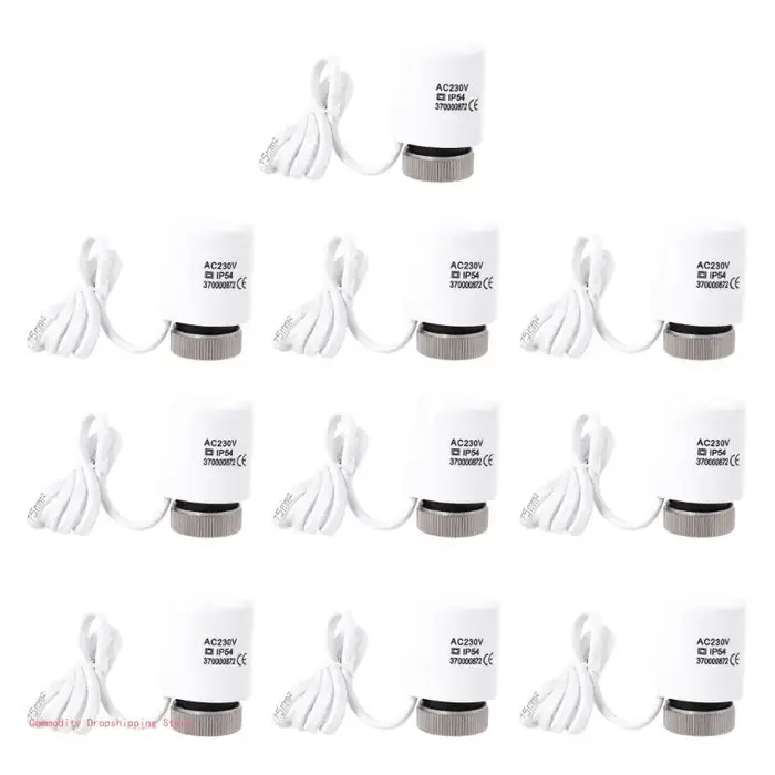 10 actionneurs thermiques électriques 230V normalement fermés NC M30 \ 1.5mm TRV, vannes radiateur t