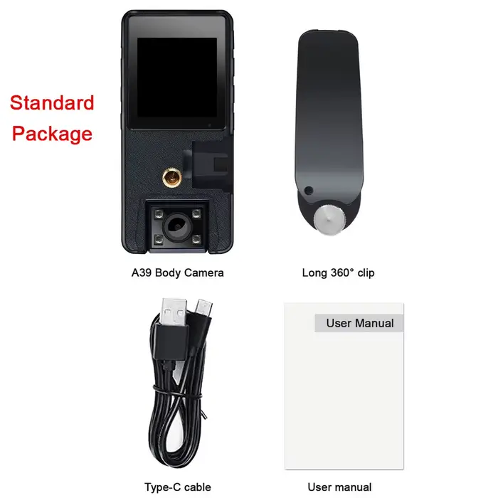 Vandlion A39 Full 1080P HD Mini caméra 3000mAh caméscope corps monture caméra petit 180 °   Caméra d
