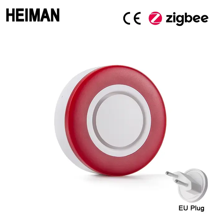 HEIMAN Zigbee-Alarme flash stroboscopique intelligente, son de sirène avec 95DB, gros sons pour mena