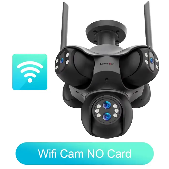LS VISION Wifi PTZ caméra de sécurité panoramique extérieure 6 objectifs 5 écrans couleur nuit CCTV 
