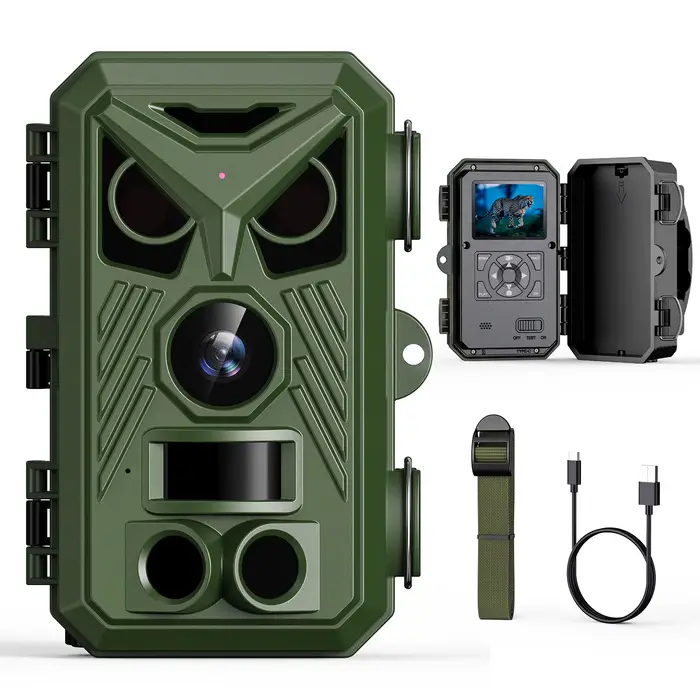 Caméra de surveillance vidéo 2,4 pouces avec vision nocturne, caméra de surveillance extérieure à dé
