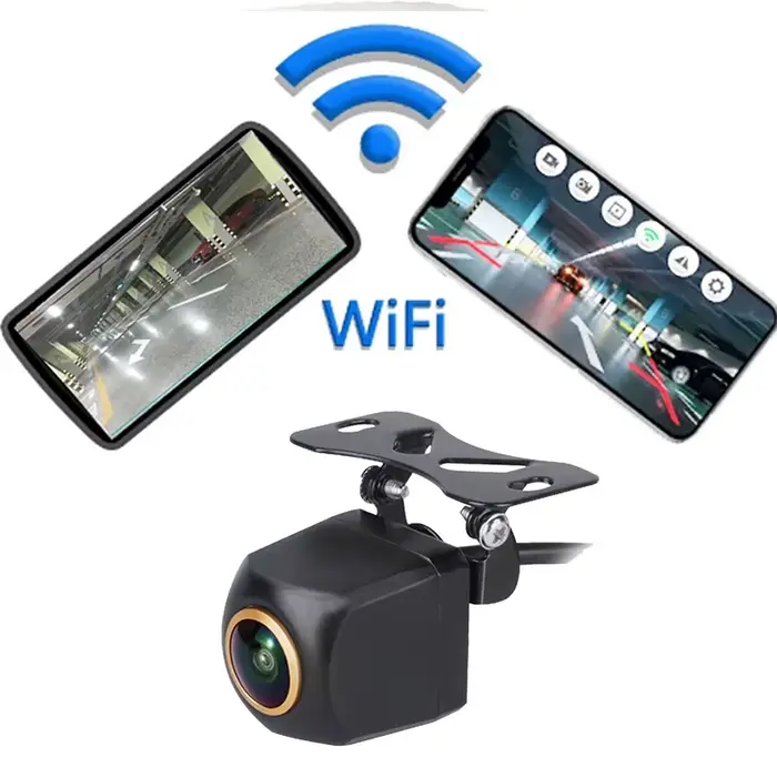 Caméra de recul sans fil WIFI HD, vue arrière à 170 degrés, étanche, pour voiture, pour téléphone po