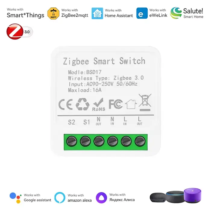 EWeLink-Mini Joli Intelligent ZigBee3.0, Commutateur de Tournesol, Disjoncteur pour SmartThings, Ali
