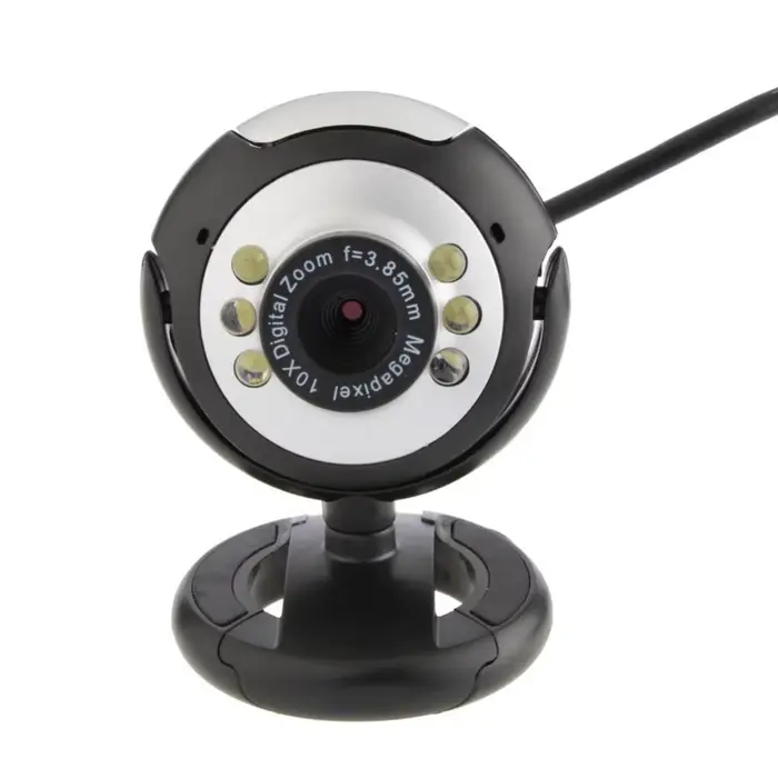 Webcam USB haute clarté 12.0MP 6 LED veilleuse caméra Web micro intégré pour ordinateur portable