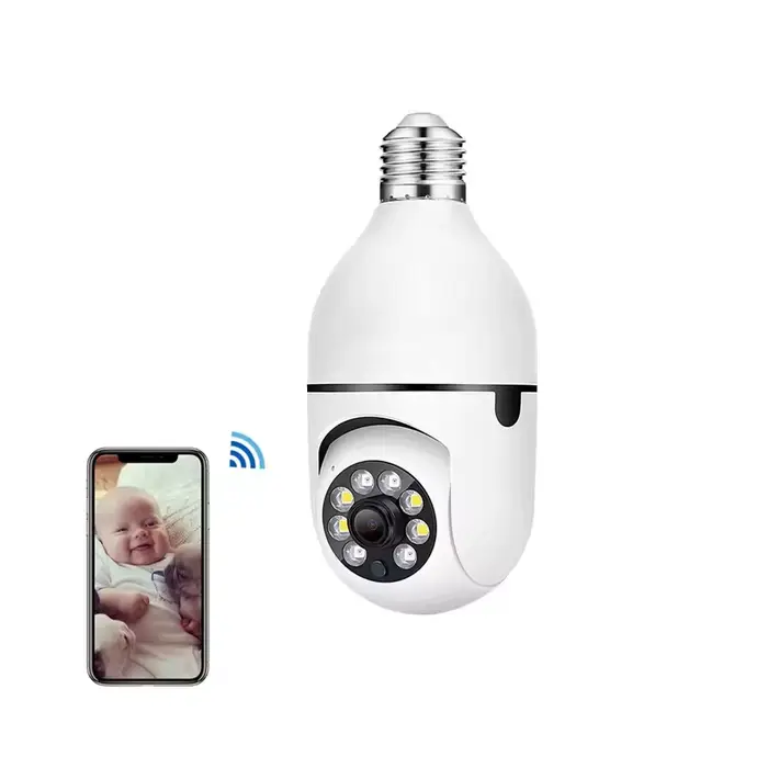 Caméra de Surveillance E27 couleur Vision nocturne suivi humain automatique Zoom moniteur de sécurit