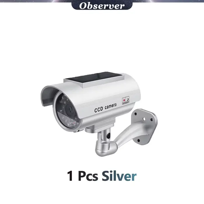 Caméra de surveillance factice,Panneau solaire fausse caméra,Extérieur,Simulation CCTV,Intérieur éta
