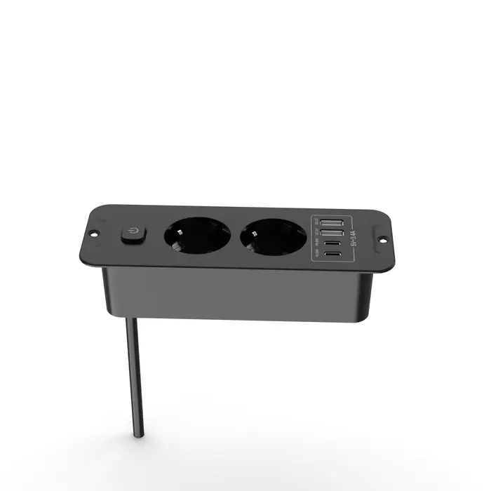 Prise encastrée de Table ue avec 2 USB A 2 Type C PD20W charge rapide, prise intégrée prise de coura