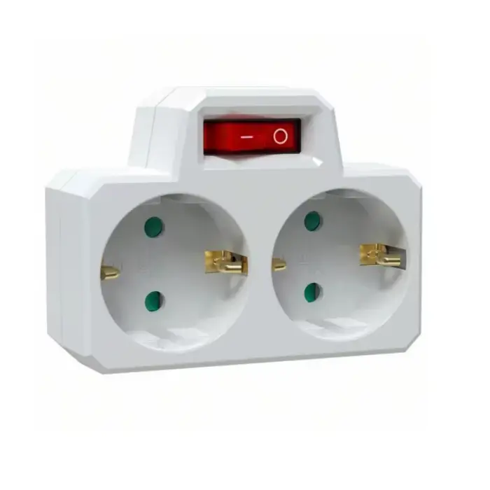Adaptateur de prise Double avec interrupteur marche/arrêt, prise murale Standard européenne et allem