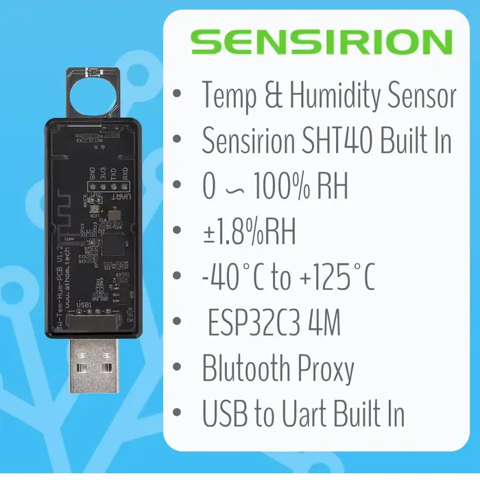 Fabriqué pour le capteur de température et d'humidité ESPHome ESP32C3 fonctionne avec l'assistant domestique