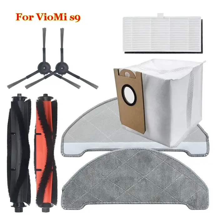 Pièces de rechange pour aspirateur robot VioMi s9, brosse principale, brosse latérale, filtre Hepa,