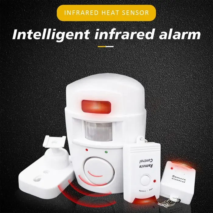 Mini alarme télécommandée sans fil, avec détecteur de mouvement infrarouge IR et sirène forte de 105