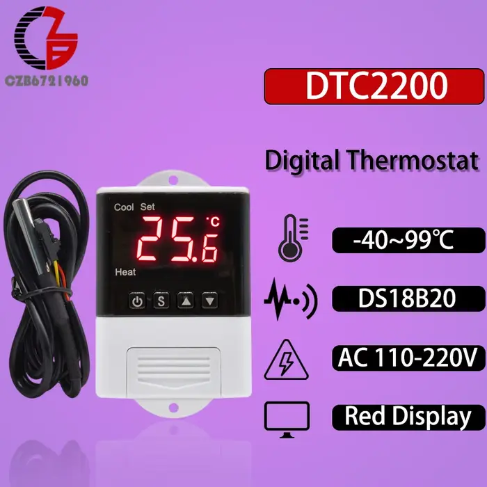 Thermostat Wifi, hygrostat numérique 12V 110V 220V, régulateur de température et d'humidité, incubat