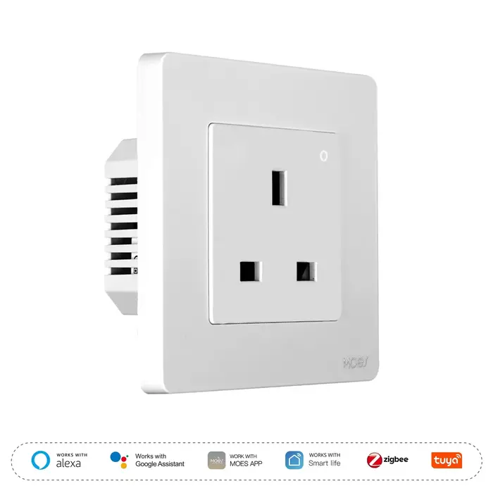 MOES-Prise intelligente Tuya Zigequation, prise murale intégrée, moniteur d'énergie, indicateur, tél