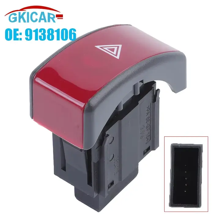 9138106   Double interrupteur de lumière de clignotant d'urgence d'avertissement de danger pour Opel
