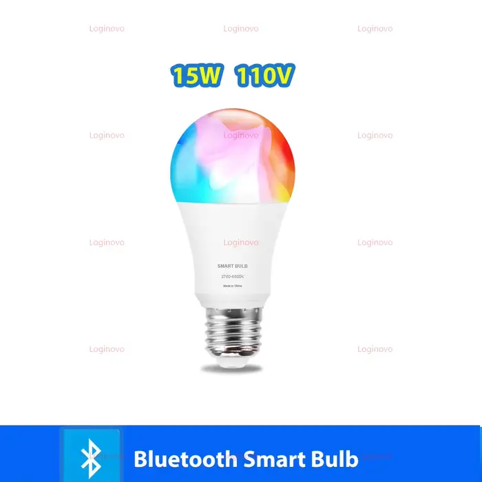 Ampoule LED Bluetooth/WiFi E27 15W 20W 110V 220V RGB RGBCW, ampoule Led à intensité variable, lampe 