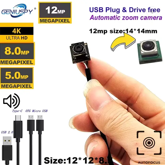 Mini Caméra 12MP IMX326 IMX179 Mise Au Point Automatique AF Module Micro USB Compatible Avec Android Occasions Spéciales