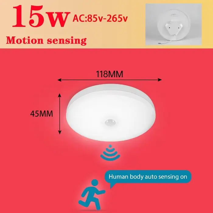 Capteur de mouvement plafonnier moderne capteur intelligent lampe à LED lampe de détection infraroug